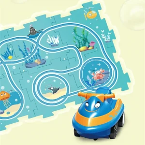 Pussel Järnväg Leksak – Gör-det-själv Set med Motorisk och Kreativ Lek för Barn